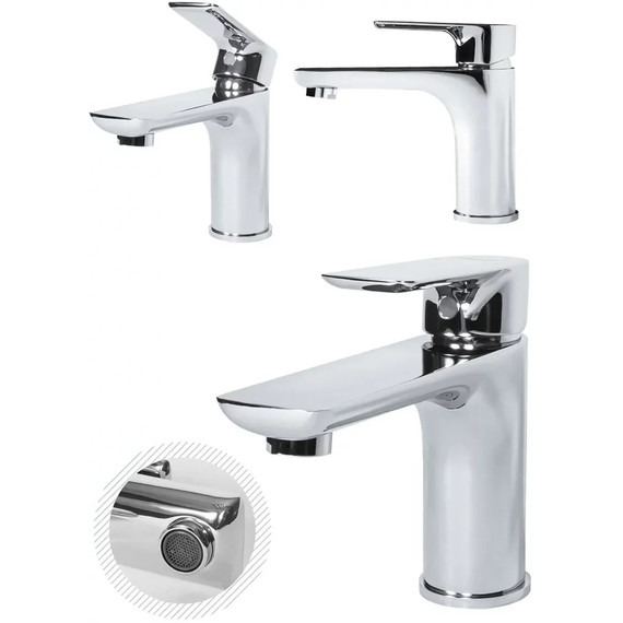 Набор смесителей 3 в 1 для ванны с коротким изливом Grocenberg GB1009CR фото 3