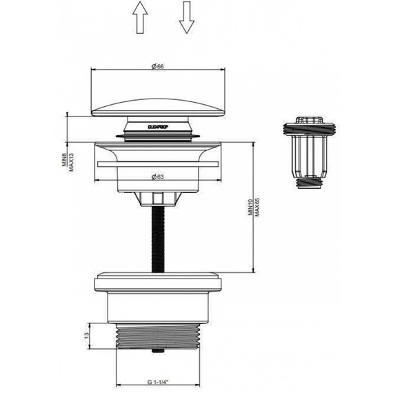 Донный клапан Grocenberg GB106BR, бронза фото 3