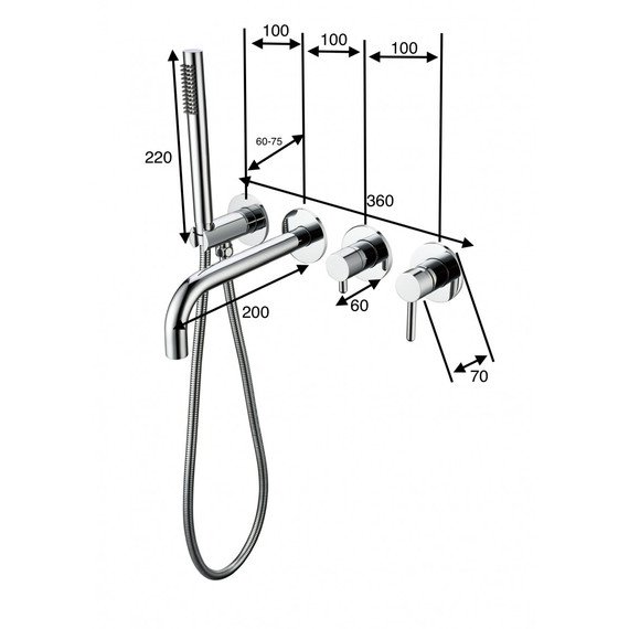 Смеситель для ванны Grocenberg GB5070MG, матовое золото - 2 Смеситель для ванны Grocenberg GB5070MG, матовое золото фото 2