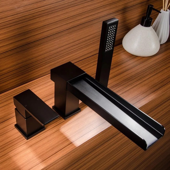 Смеситель для ванны Groсenberg GB6008-2BL, чёрный матовый фото 4