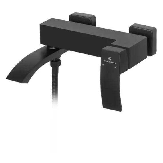 Смеситель для ванны Grocenberg GB8007BL, чёрный матовый фото 2