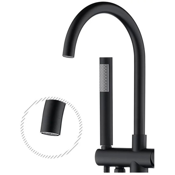 Смеситель для ванны Grocenberg GB900BL, чёрный матовый фото 4