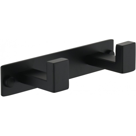 Двойной крючок Grocenberg AC0012BL, цвет чёрный матовый фото 