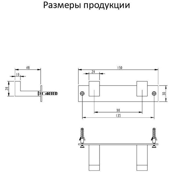 Двойной крючок Grocenberg AC0012MG, цвет матовое золото фото 3