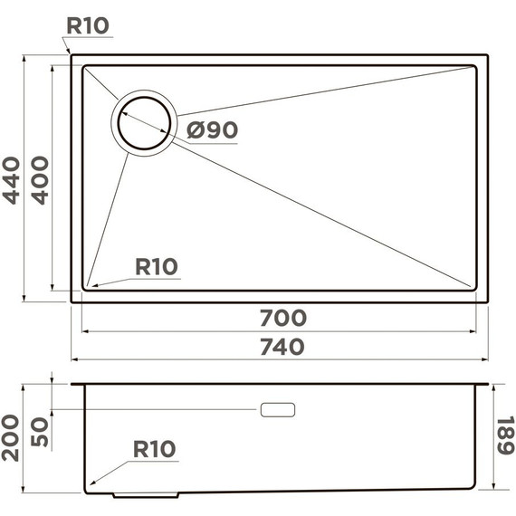 Кухонная мойка Omoikiri Taki 74-U/IF-L Side IN 1,2 мм 4997471 фото 3