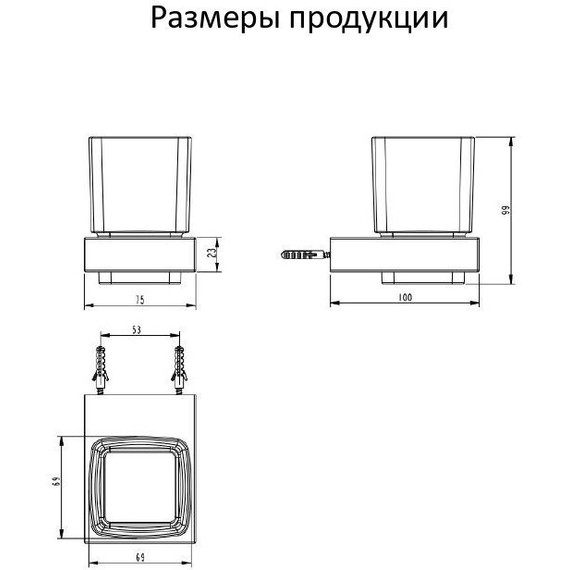 Стакан для зубных щеток Grocenberg AC0021NK, цвет никель - 3 Стакан для зубных щеток Grocenberg AC0021NK, цвет никель фото 3