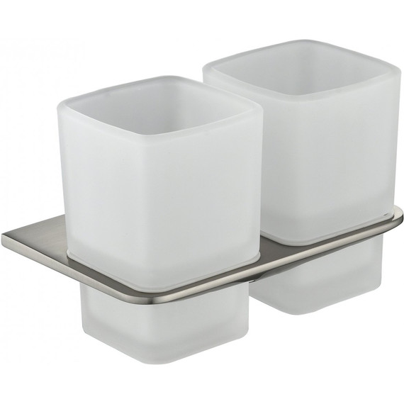 Двойной стакан для зубных щеток Grocenberg AC0056NK, цвет никель -  Двойной стакан для зубных щеток Grocenberg AC0056NK, цвет никель фото