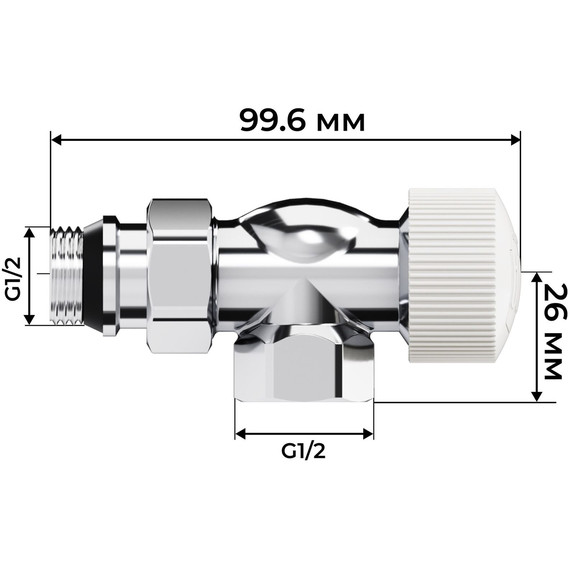 Вентиль термостатический осевой Royal Thermo Design 1/2"М30х1,5 RATVDO11212CH фото 7