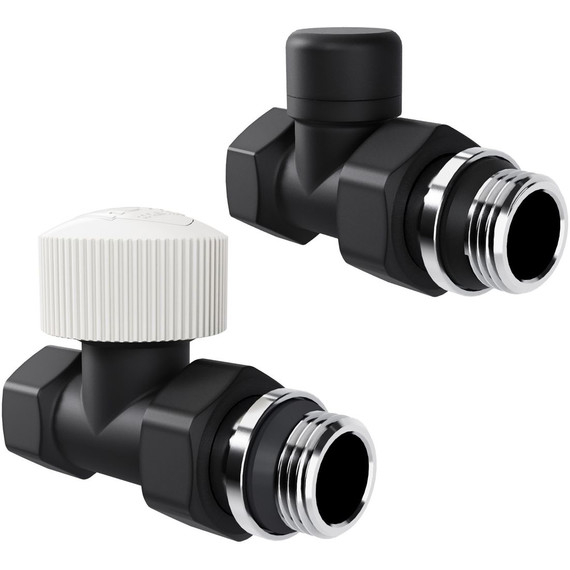 Вентиль термостатический прямой Royal Thermo Design 1/2"М30х1,5 RATVDP11212BL, чёрный фото 