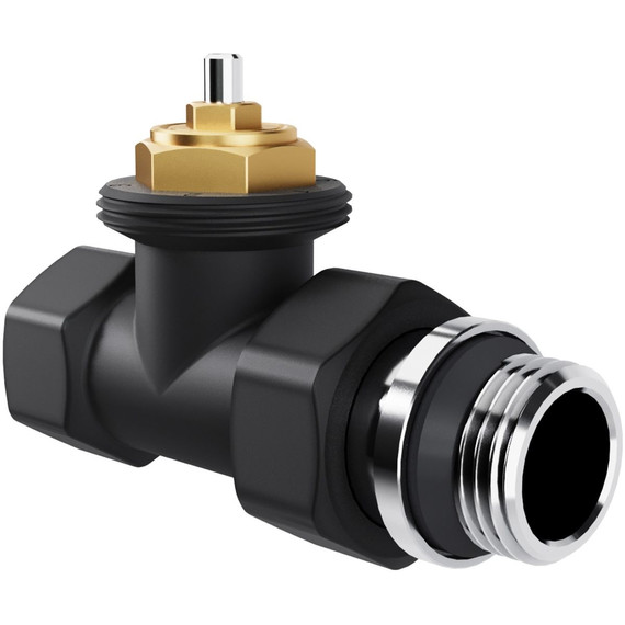 Вентиль термостатический прямой Royal Thermo Design 1/2"М30х1,5 RATVDP11212BL, чёрный фото 2