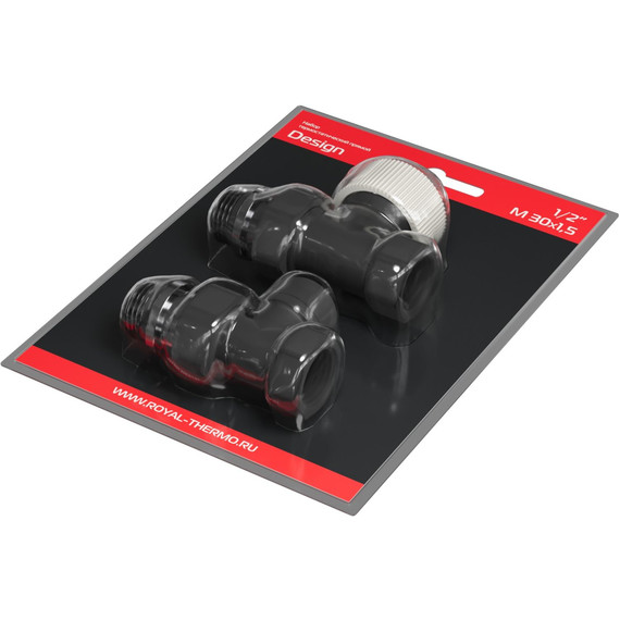 Вентиль термостатический прямой Royal Thermo Design 1/2"М30х1,5 RATVDP11212BL, чёрный фото 7