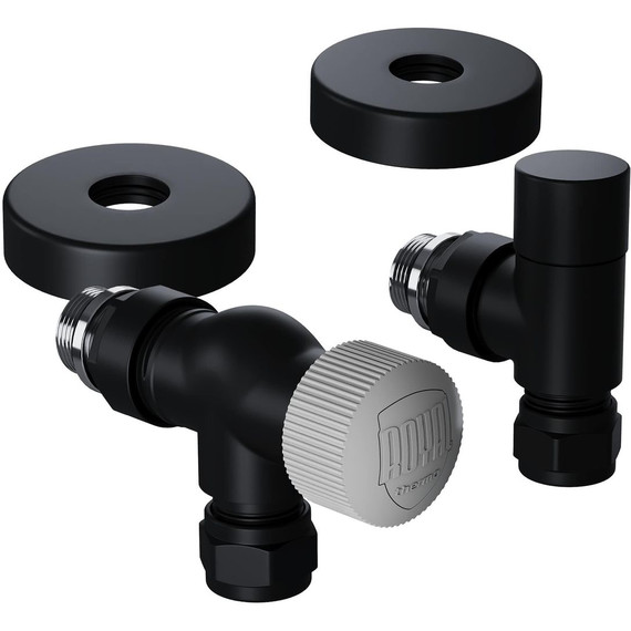 Вентиль термостатический осевой Royal Thermo Design Pro 15мм М30х1,5 RATVXO11215BL, чёрный фото 2