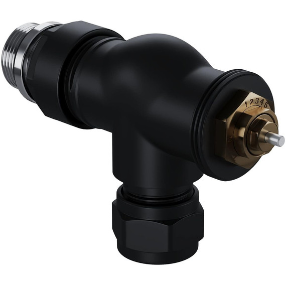 Вентиль термостатический осевой Royal Thermo Design Pro 15мм М30х1,5 RATVXO11215BL, чёрный фото 3