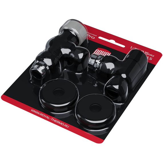 Вентиль термостатический осевой Royal Thermo Design Pro 15мм М30х1,5 RATVXO11215BL, чёрный фото 8