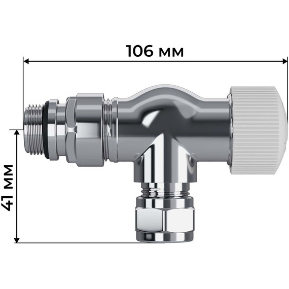 Вентиль термостатический осевой Royal Thermo Design Pro 15мм М30х1,5 RATVXO11215CH фото 8
