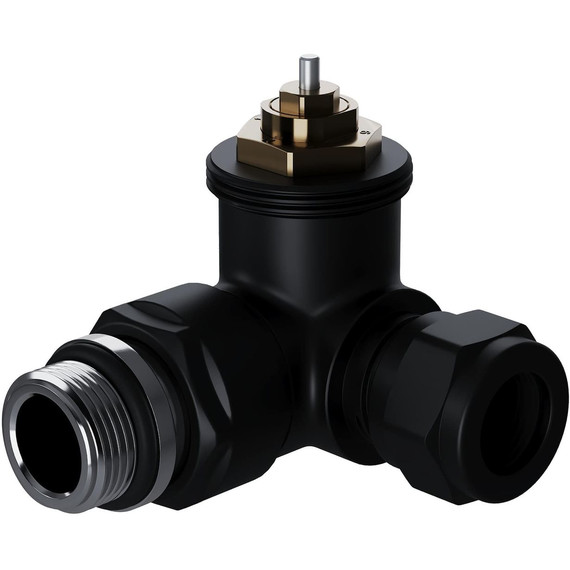 Вентиль термостатический трехосевой Royal Thermo Design Pro 15мм М30х1,5 RATVXT11215BL, чёрный фото 3