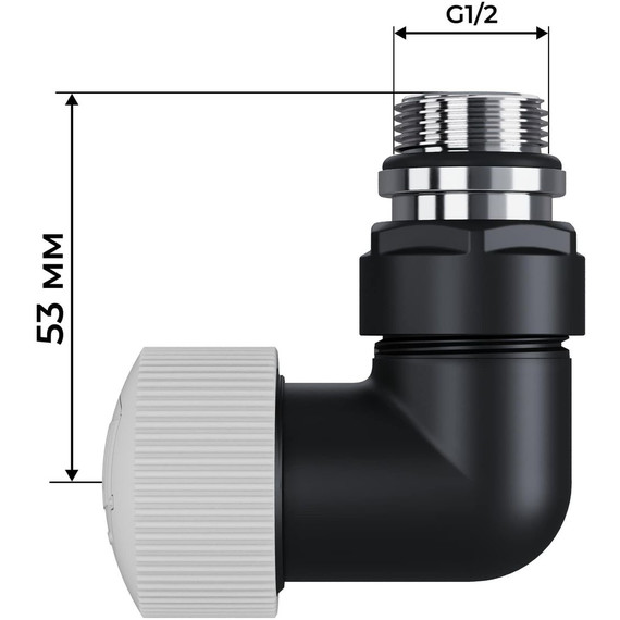 Вентиль термостатический трехосевой Royal Thermo Design Pro 15мм М30х1,5 RATVXT11215BL, чёрный фото 7