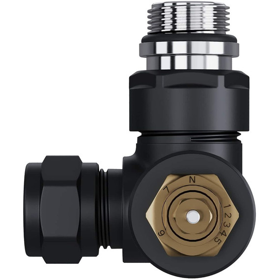 Вентиль термостатический трехосевой Royal Thermo Design Pro 15мм М30х1,5 RATVXT11215BL, чёрный фото 4