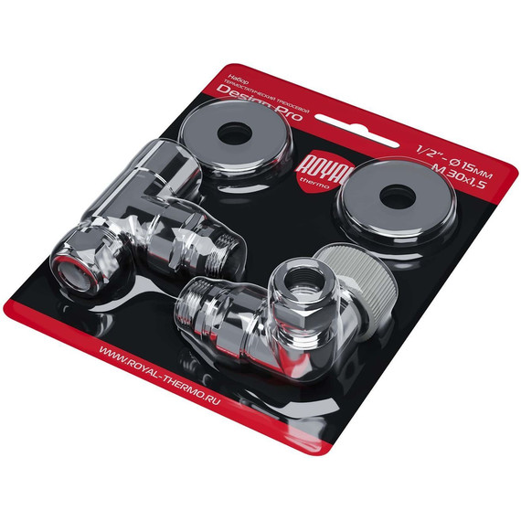 Вентиль термостатический трехосевой Royal Thermo Design Pro 15мм М30х1,5 RATVXT11215CH фото 5