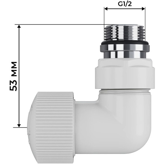 Вентиль термостатический трехосевой Royal Thermo Design Pro 15мм М30х1,5 RATVXT11215WH, белый фото 6