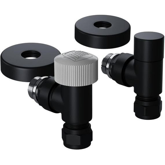 Вентиль термостатический угловой Royal Thermo Design Pro 15мм М30х1,5 RATVXU11215BL, чёрный фото 2