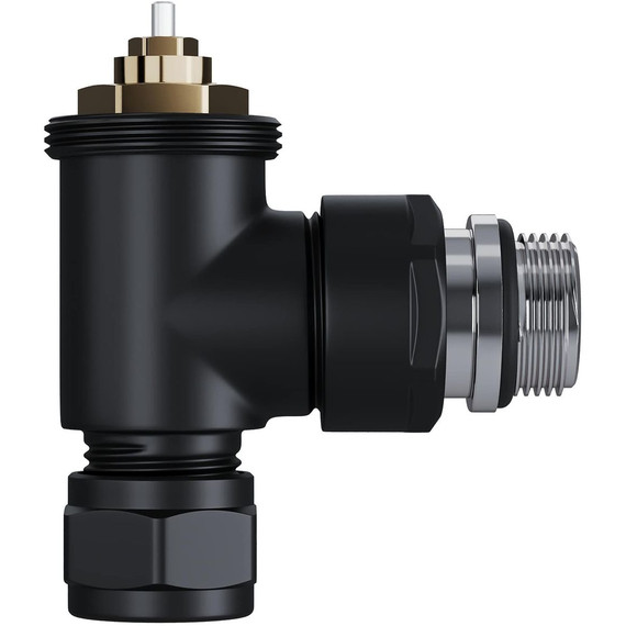 Вентиль термостатический угловой Royal Thermo Design Pro 15мм М30х1,5 RATVXU11215BL, чёрный фото 4