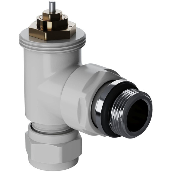 Вентиль термостатический угловой Royal Thermo Design Pro 15мм М30х1,5 RATVXU11215WH, белый фото 3