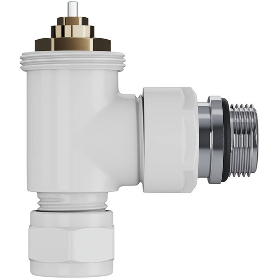 Вентиль термостатический угловой Royal Thermo Design Pro 15мм М30х1,5 RATVXU11215WH, белый фото 5