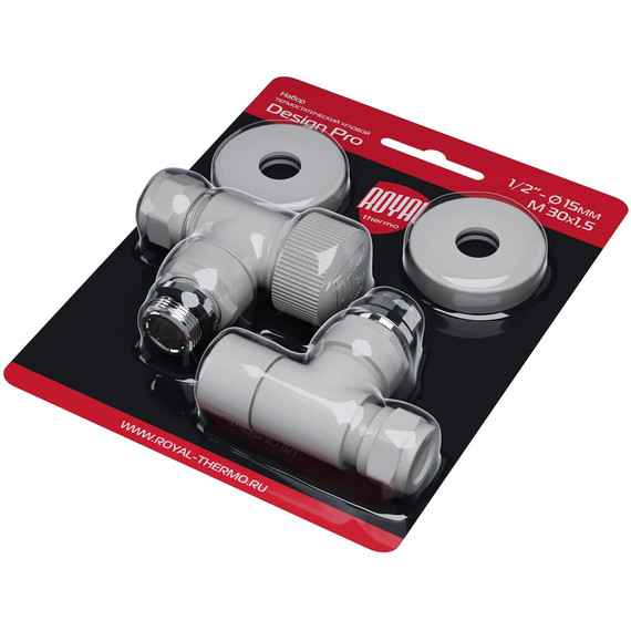 Вентиль термостатический угловой Royal Thermo Design Pro 15мм М30х1,5 RATVXU11215WH, белый фото 8