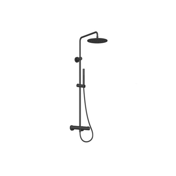 Душевая стойка с термостатом Ravak Spring SG 091.20BL X070558, чёрный матовый -  Душевая стойка с термостатом Ravak Spring SG 091.20BL X070558, чёрный матовый фото