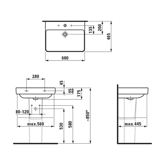 Тумба подвесная с раковиной Laufen Base 60 см 4.0223.2.110.262.1, светлый вяз фото 4