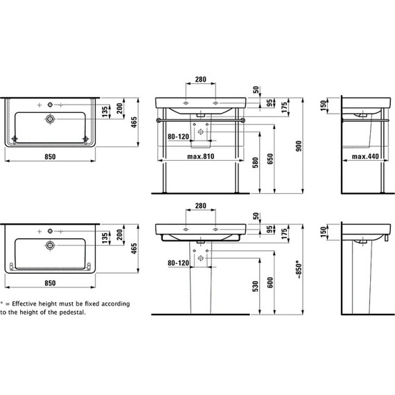 Тумба подвесная с раковиной Laufen Base 85 см 4.0239.2.110.261.1 фото 4