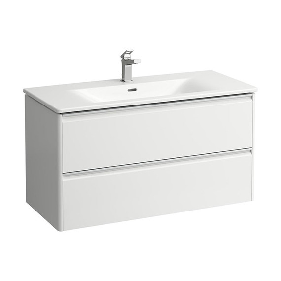 Тумба подвесная с раковиной-столешницей Laufen Palace 100 см 8.6070.7.260.104.1, белый матовый фото 