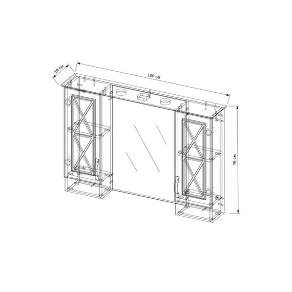 Зеркало-шкаф EvaGold Duglas 100 см EG010024 - 3 Зеркало-шкаф EvaGold Duglas 100 см EG010024 фото 3
