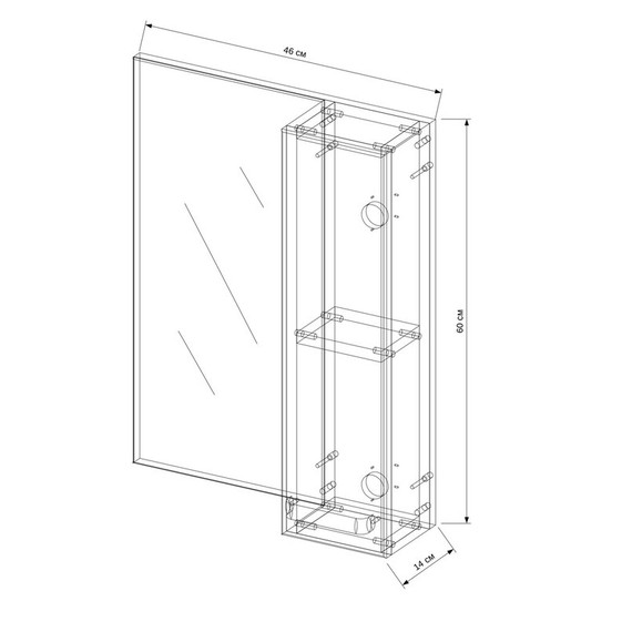 Зеркало-шкаф EvaGold Slim №4 46 см R EG010070 - 10 Зеркало-шкаф EvaGold Slim №4 46 см R EG010070 фото 10