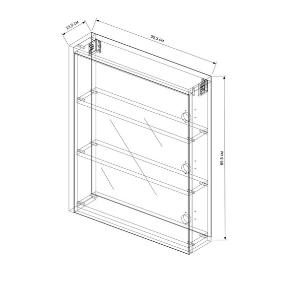 Зеркало-шкаф EvaGold Chelsea 56 см EG010108, белый матовый/дуб капучино - 4 Зеркало-шкаф EvaGold Chelsea 56 см EG010108, белый матовый/дуб капучино фото 4