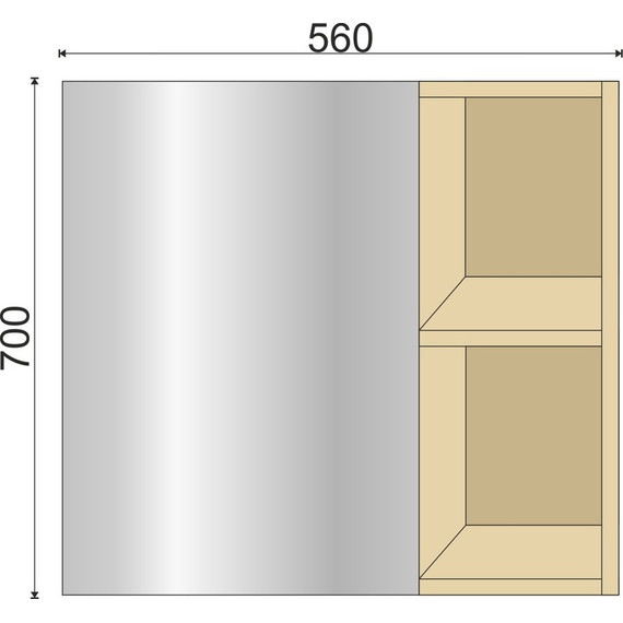 Зеркало-шкаф EvaGold Olsen 56 см EG010112, дуб баррик - 12 Зеркало-шкаф EvaGold Olsen 56 см EG010112, дуб баррик фото 12