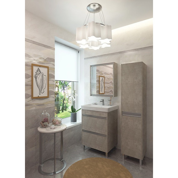 Зеркало-шкаф EvaGold White Stone 60 см EG010119, бетон - 2 Зеркало-шкаф EvaGold White Stone 60 см EG010119, бетон фото 2