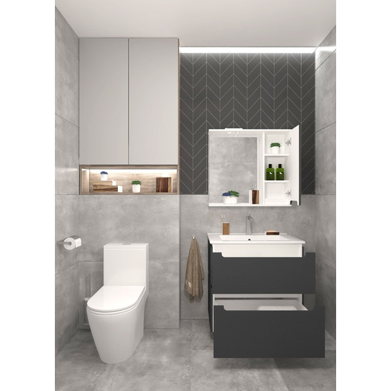 Зеркало-шкаф EvaGold Vesta 75 см EG010227, графит софт тач - 4 Зеркало-шкаф EvaGold Vesta 75 см EG010227, графит софт тач фото 4