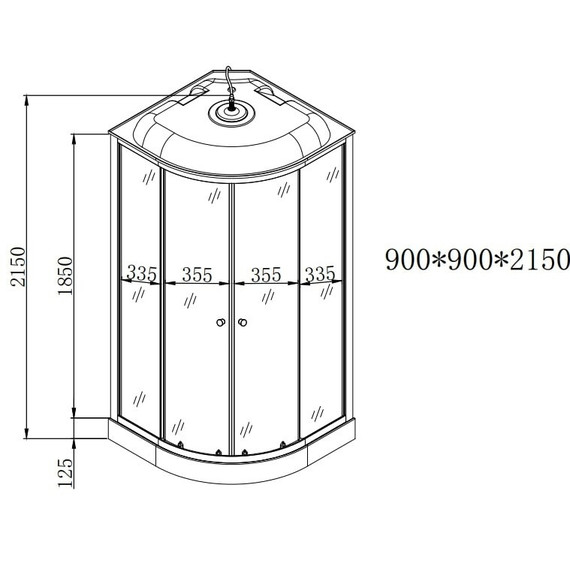 Душевая кабина EvaGold 90х90 см EG210004, хром/матовое фото 5