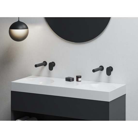 Смеситель для раковины настенный Ravak Spring SG 019.20BL X070546, чёрный матовый - 3 Смеситель для раковины настенный Ravak Spring SG 019.20BL X070546, чёрный матовый фото 3