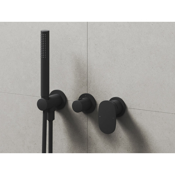 Смеситель для душа Ravak Spring SG 065.20BL.O2+S X070553, чёрный матовый - 2 Смеситель для душа Ravak Spring SG 065.20BL.O2+S X070553, чёрный матовый фото 2