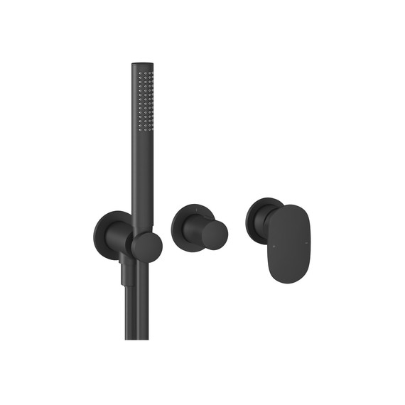 Смеситель для душа Ravak Spring SG 065.20BL.O2+S X070553, чёрный матовый -  Смеситель для душа Ravak Spring SG 065.20BL.O2+S X070553, чёрный матовый фото