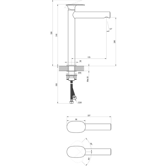 Смеситель для раковины высокий Ravak Spring SG 015.10WHM X070567, белый матовый - 3 Смеситель для раковины высокий Ravak Spring SG 015.10WHM X070567, белый матовый фото 3