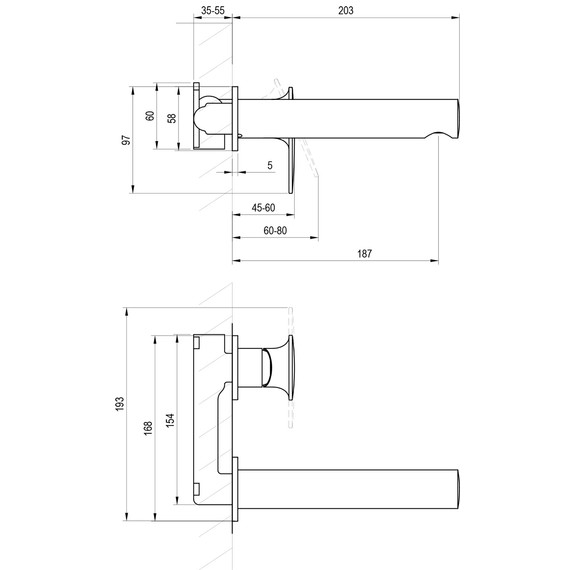 Смеситель для раковины настенный Ravak Spring SG 019.10WHM X070568, белый матовый - 5 Смеситель для раковины настенный Ravak Spring SG 019.10WHM X070568, белый матовый фото 5