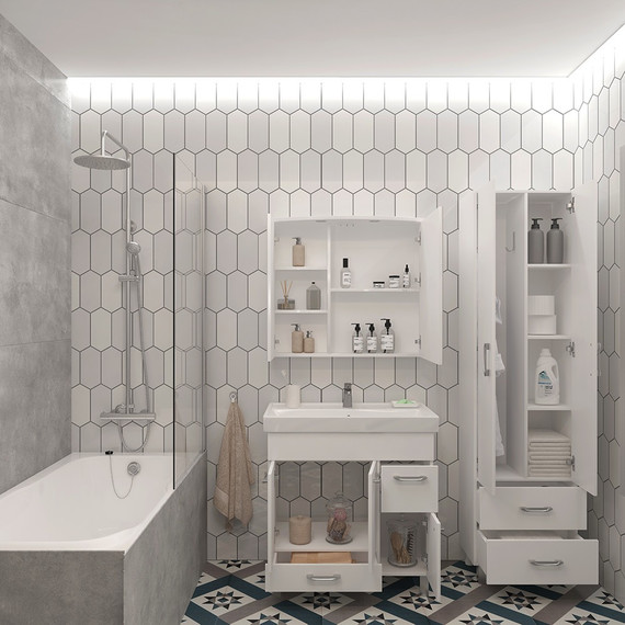 Пенал напольный EvaGold Cosmo 50 см EG010075 - 3 Пенал напольный EvaGold Cosmo 50 см EG010075 фото 3