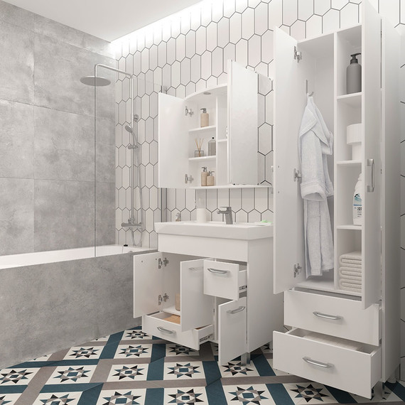 Пенал напольный EvaGold Cosmo 50 см EG010075 - 4 Пенал напольный EvaGold Cosmo 50 см EG010075 фото 4