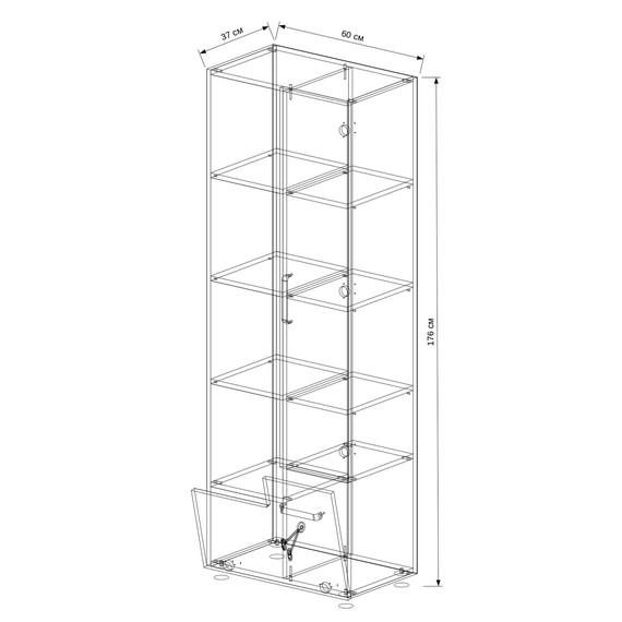 Пенал напольный EvaGold Catherine 60 см EG010127, серый камень - 6 Пенал напольный EvaGold Catherine 60 см EG010127, серый камень фото 6