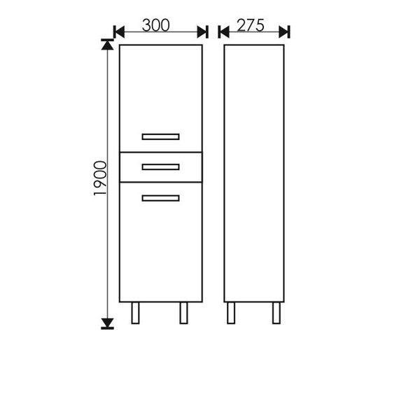 Пенал напольный EvaGold ТМ 30 см EG010302 - 5 Пенал напольный EvaGold ТМ 30 см EG010302 фото 5