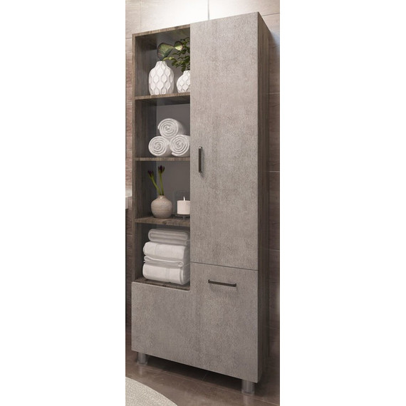 Пенал напольный EvaGold Catherine 60 см EG010324, белый камень - 3 Пенал напольный EvaGold Catherine 60 см EG010324, белый камень фото 3